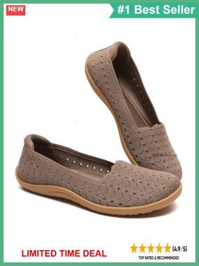 Wide Toe Box Ballet Flats Comfortable Knit Walking Shoes